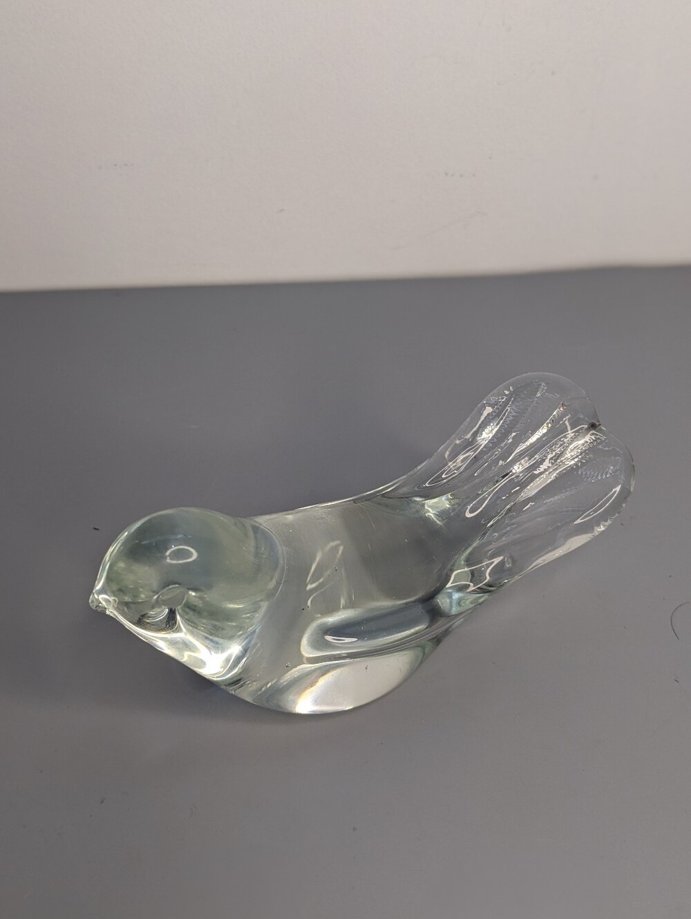 Glass Bird Figurine Four Inch Decorative Art Glass Collectible Home Accent